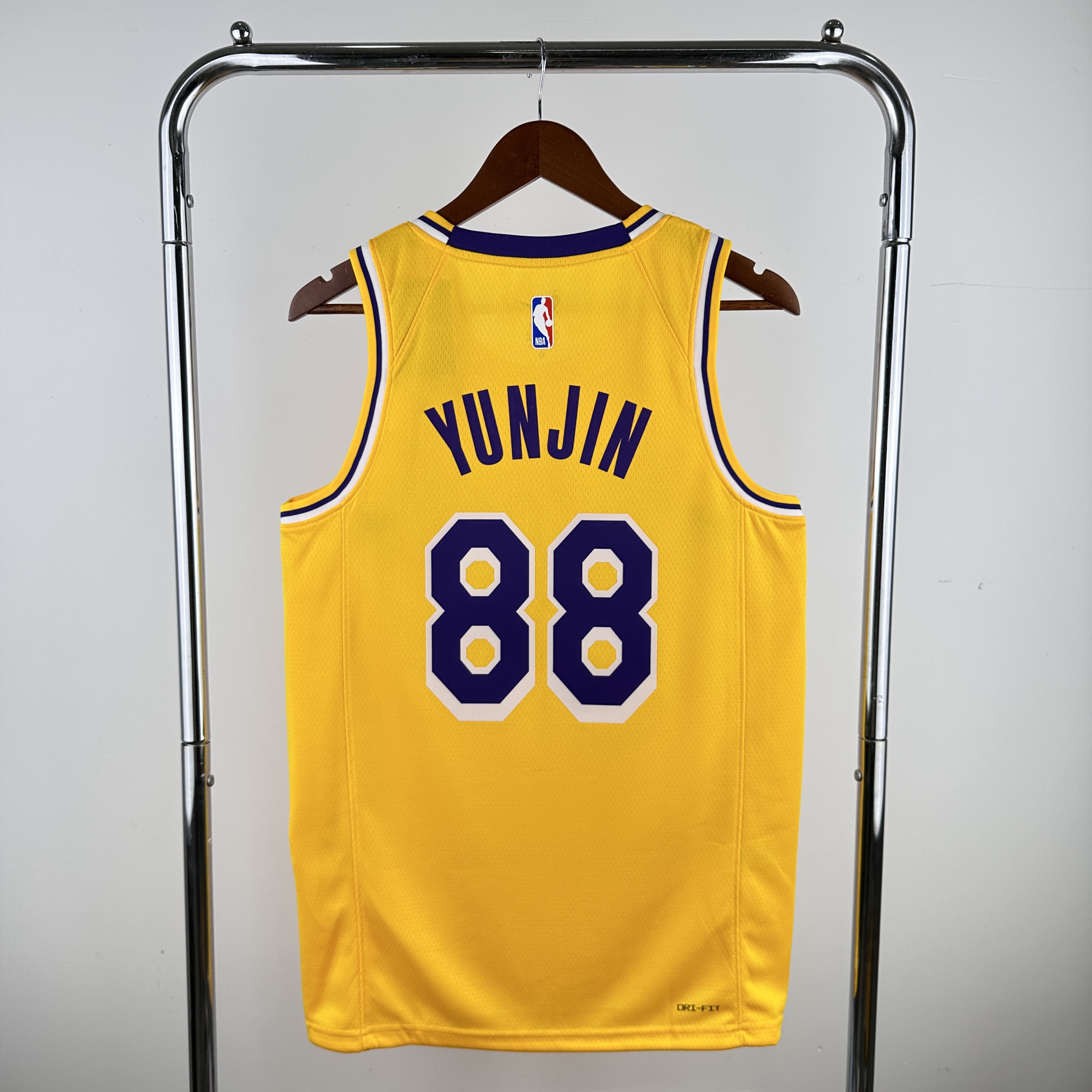 Men Los Angeles Lakers #88 Yunjin Yellow Nike Custom 2024 NBA Jersey->customized nba jersey->Custom Jersey